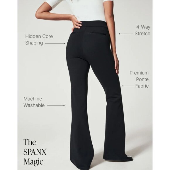 NWT SPANX SPANXsmooth PerfectFit Ponte Flare Black Pants-sz 3XL - Picture 9 of 9